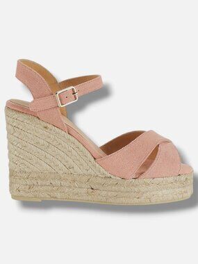 Castañer Women's Pink Blaudell Espadrille Wedge Sandals Shoes Size 38